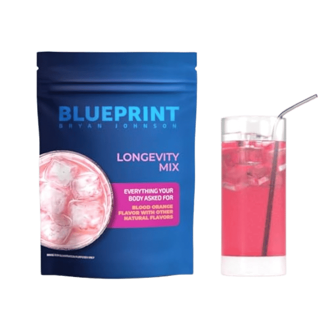 Blueprint Bryan Johnson Longevity Mix Blood Orange Functional Beverage ...